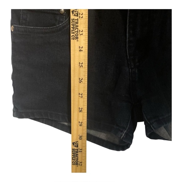 Retro Dark Blue Denim Romper M Chic Faux Leather Trim Side Cutout Full Front Zip - Picture 9 of 15